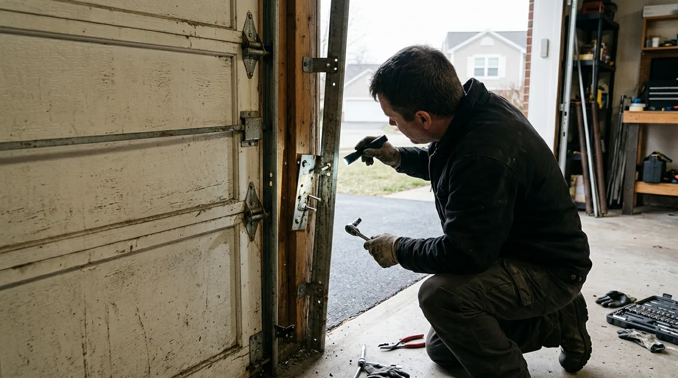 Garage door detail illustrating here's what actually happens during a bradenton service call